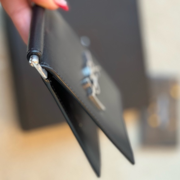 YSL Black Wallet Silver Hardware - Picture 2 of 5